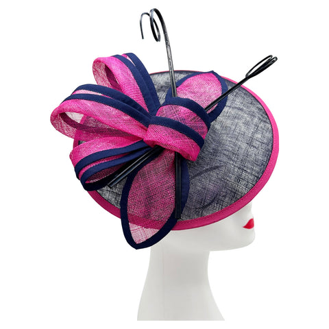 Sinamay Fascinator Hatinator with A Butterfly Bow Tie