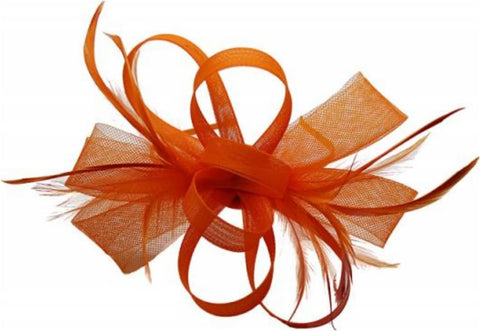 Loop Bow Fascinator With Feathers Flower Clip and Headband Wedding Races