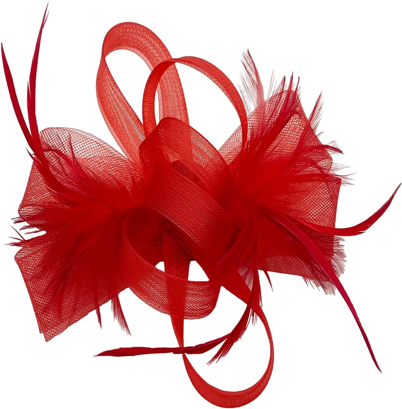 Loop Bow Fascinator With Feathers Flower Clip and Headband Wedding Races