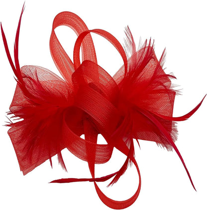 Loop Bow Fascinator With Feathers Flower Clip and Headband Wedding Races