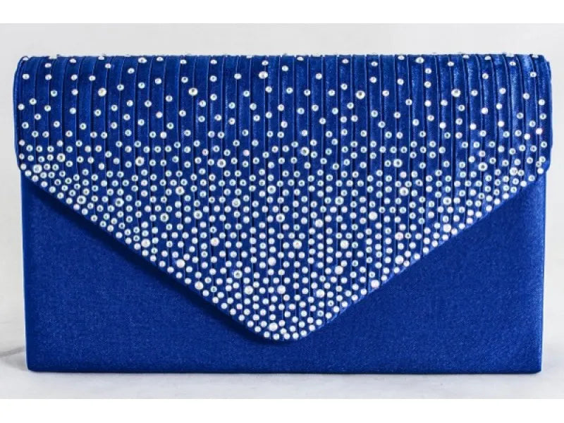 Women's Satin diamante Clutch Bag Evening Bridal Wedding Fashion Prom Handbag