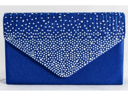 Women's Satin diamante Clutch Bag Evening Bridal Wedding Fashion Prom Handbag