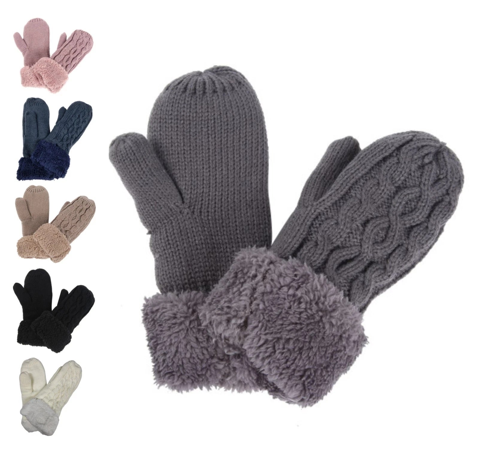Women's Thicken Woolen Gloves Mittens Ladies Winter Warm Gloves Outdoor Thermal Soft Cosy Gloves