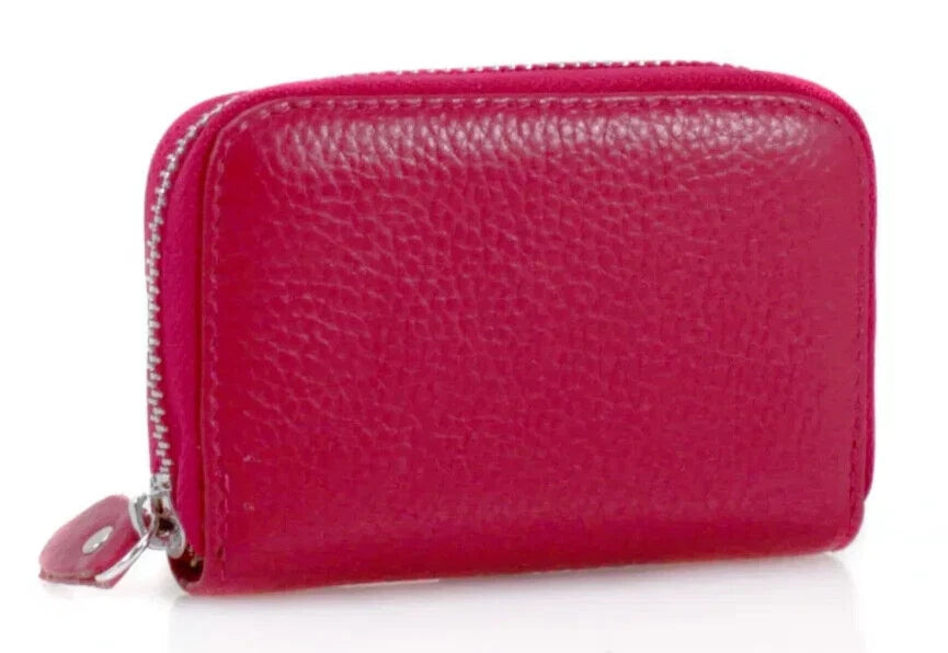 Women's Plain Leather Purse Ladies Card Holder Wallet Zip Pocket Purse Handbag