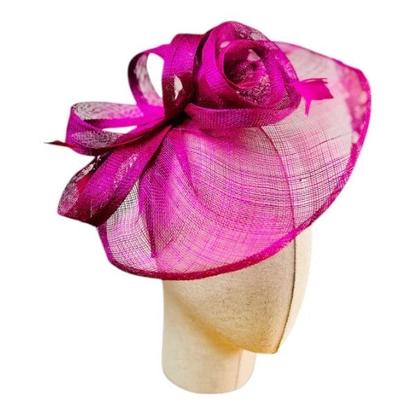 Womens Large Wedding Fascinator Headband Clip Flower Feather Hat Ladies Day Races Royal Ascot