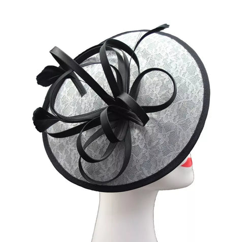 Satin Loops Hatinator Wedding Fascinator Headband Clip Circle Hat Races Royal Ascot