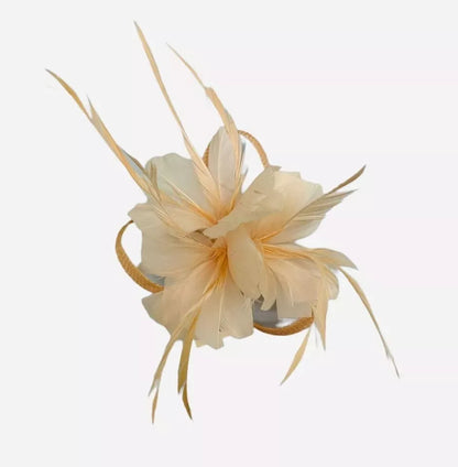 Small Flower Fascinator Hair Clip Feathers Mini Top Hat Wedding Royal Ascot Race