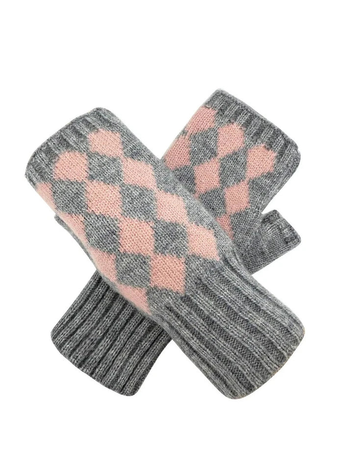Women's Fingerless Gloves Winter Warm Soft Cosy Knitted Wrist Warmers Gloves