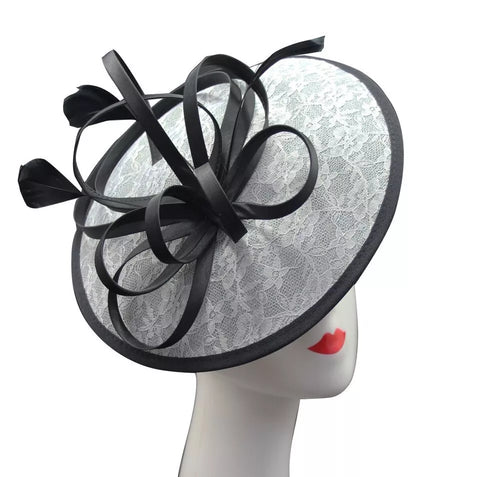 Satin Loops Hatinator Wedding Fascinator Headband Clip Circle Hat Races Royal Ascot