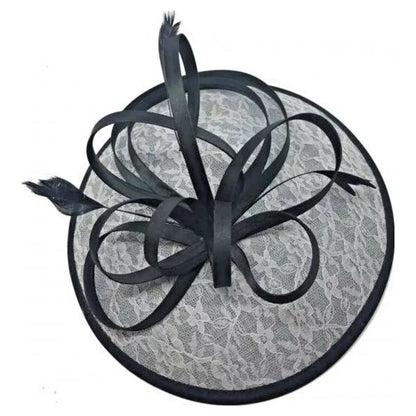 Satin Loops Hatinator Wedding Fascinator Headband Clip Circle Hat Races Royal Ascot