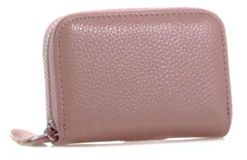 Women's Plain Leather Purse Ladies Card Holder Wallet Zip Pocket Purse Handbag