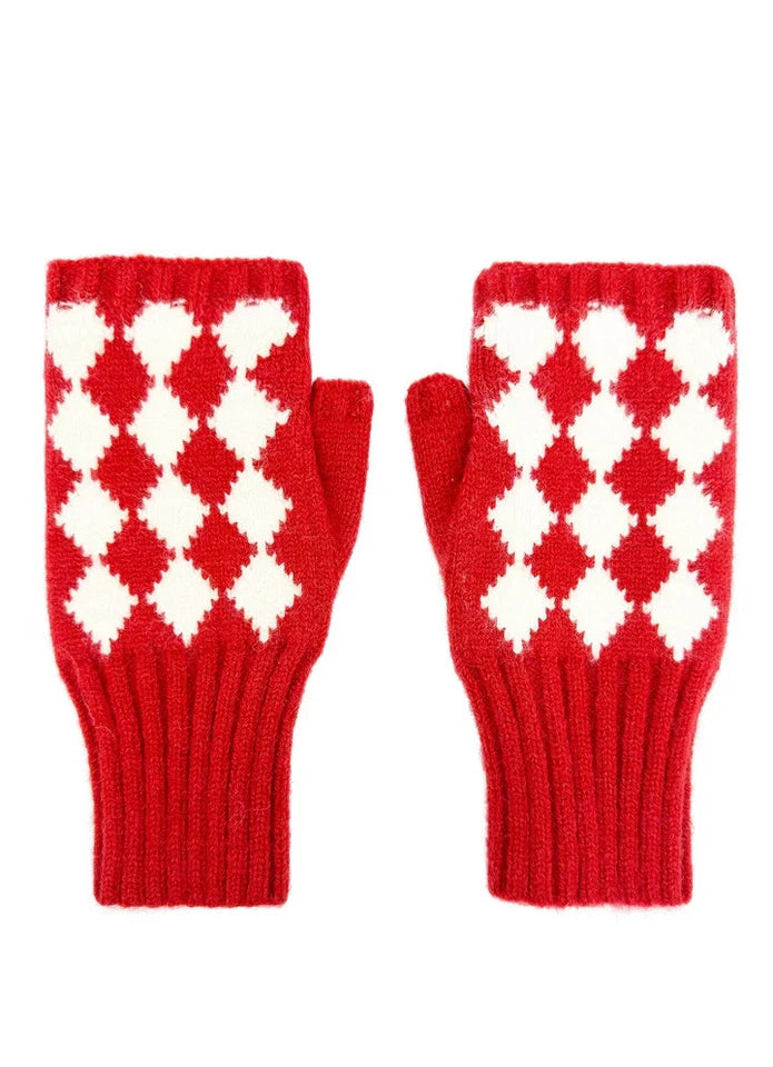 Women's Fingerless Gloves Winter Warm Soft Cosy Knitted Wrist Warmers Gloves