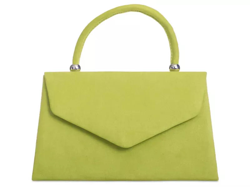 Faux Suede Clutch Bag Grab Top Handle Evening Party Handbag For Women