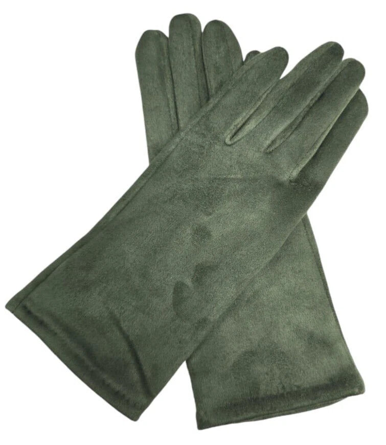Women Plain Gloves Solid Colour Soft Cozy Warm Faux Suede Gloves  Fleece Touch Screen Gloves