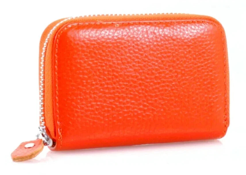 Women's Plain Leather Purse Ladies Card Holder Wallet Zip Pocket Purse Handbag