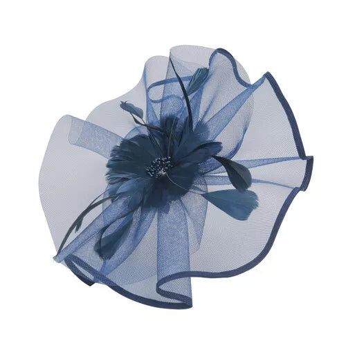 Large Feather Flower Fascinator Headband Clip Hair Hat Wedding Royal Ascot Race