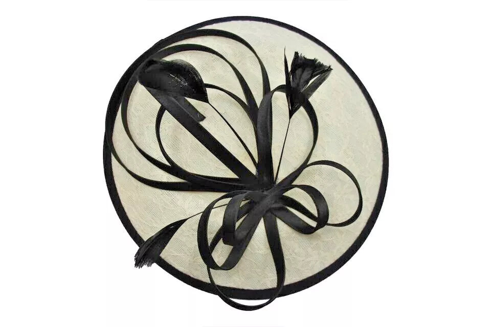 Satin Loops Hatinator Wedding Fascinator Headband Clip Circle Hat Races Royal Ascot