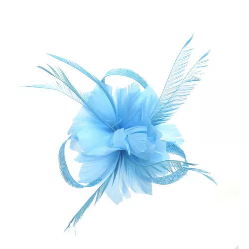 Small Flower Fascinator Hair Clip Feathers Mini Top Hat Wedding Royal Ascot Race