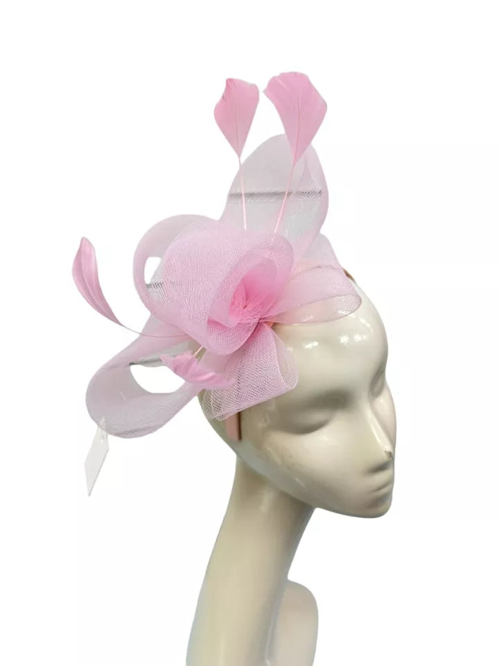 Looped Fascinator Headband Clip Feather Hat Wedding Party Race Royal Ascot