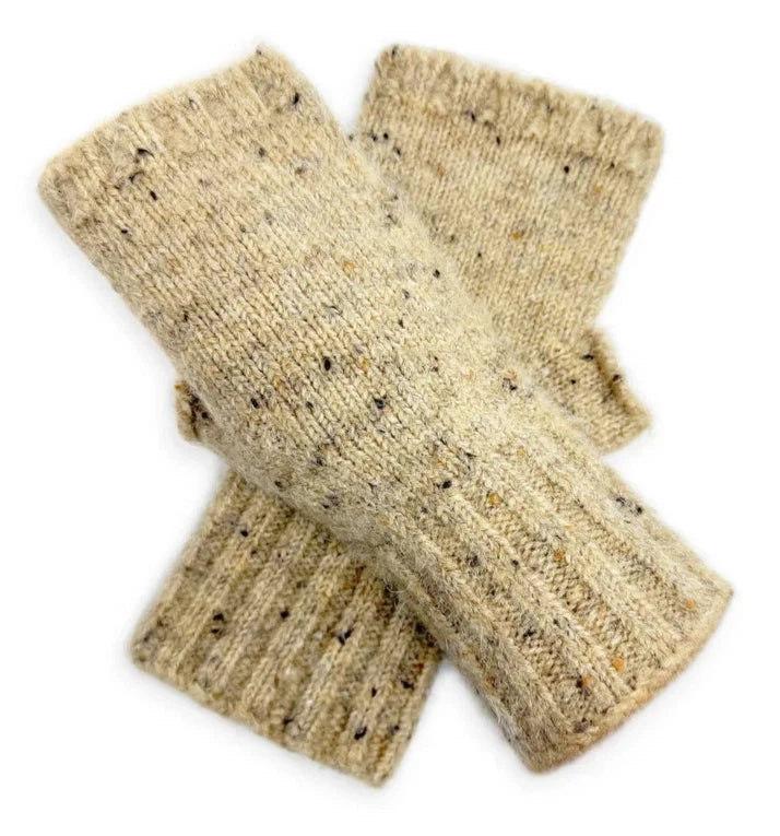Women's Fingerless Gloves Wool Blend Winter Soft Knitted Wrist Warmers Gloves
