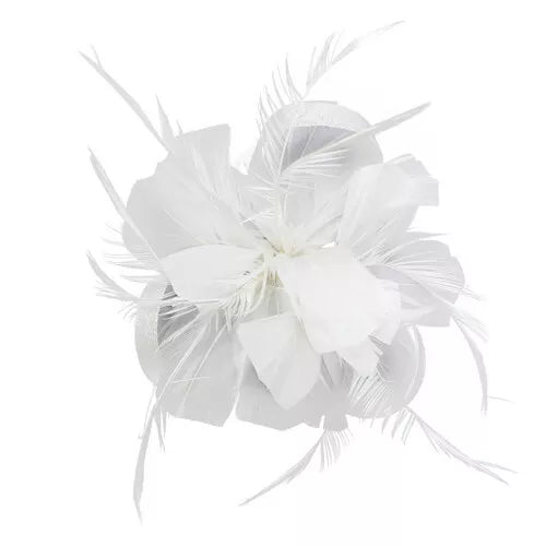 Small Flower Fascinator Hair Clip Feathers Mini Top Hat Wedding Royal Ascot Race