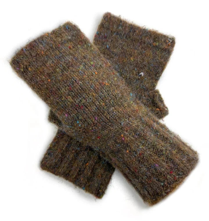 Women's Fingerless Gloves Wool Blend Winter Soft Knitted Wrist Warmers Gloves