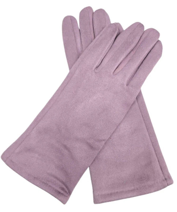 Women Plain Gloves Solid Colour Soft Cozy Warm Faux Suede Gloves  Fleece Touch Screen Gloves