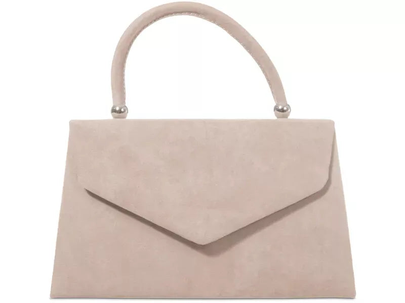 Faux Suede Clutch Bag Grab Top Handle Evening Party Handbag For Women