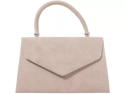 Faux Suede Clutch Bag Grab Top Handle Evening Party Handbag For Women