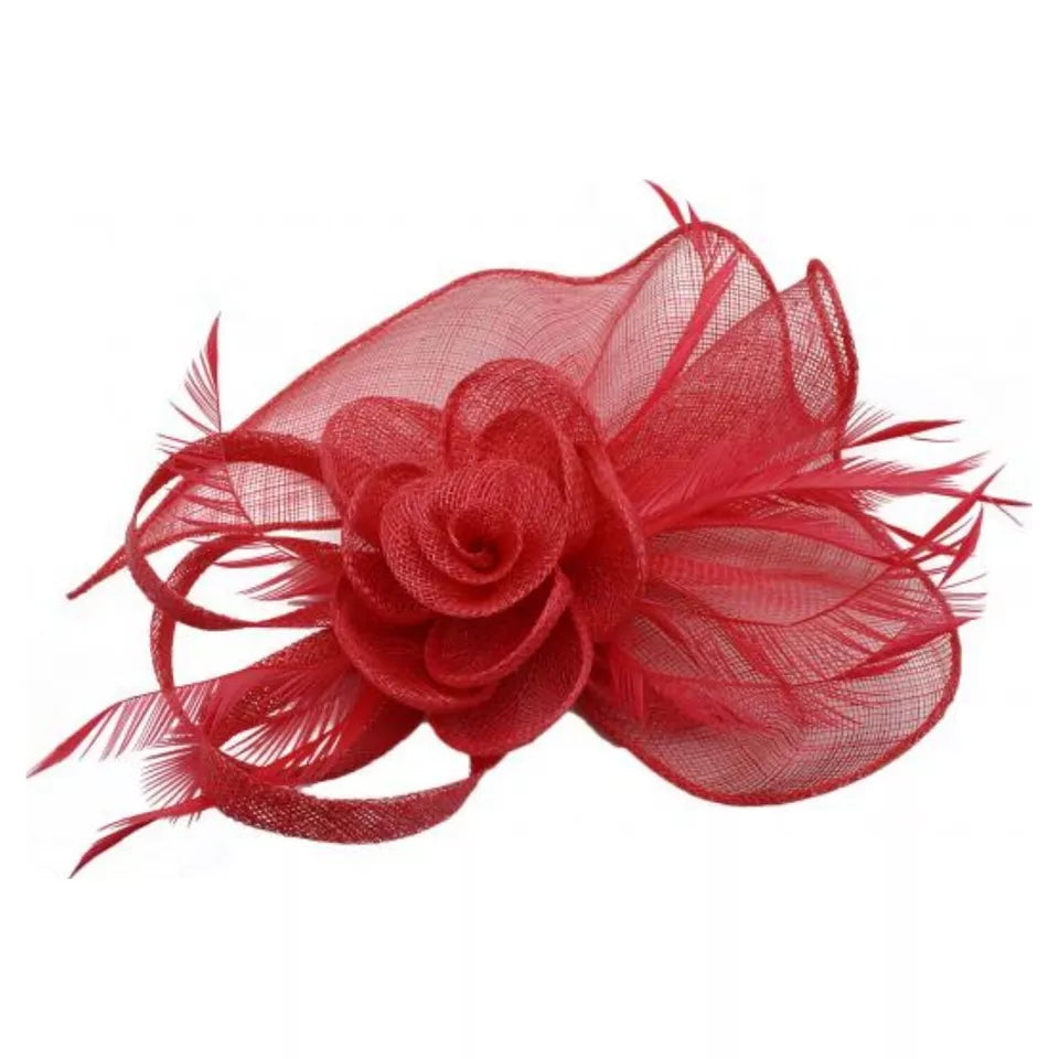 Sinamay Flower Fascinator Headband Clip Teardrop Wedding Hat Races Royal Ascot