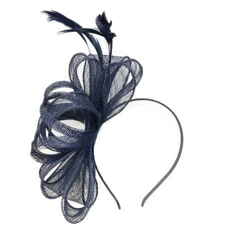 Sinamay Curl Feather Flower Alice Band Fascinator Headband