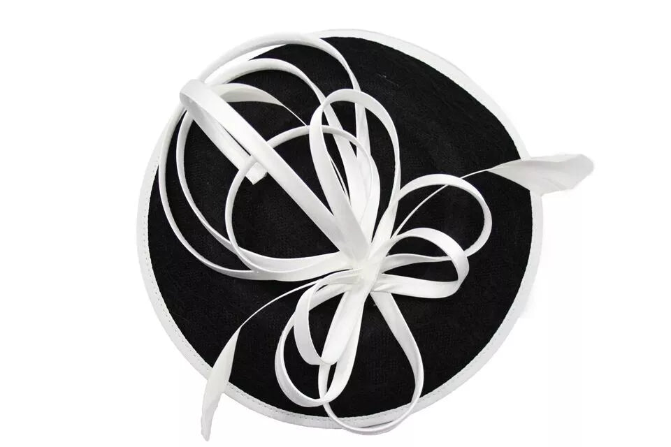 Satin Loops Hatinator Wedding Fascinator Headband Clip Circle Hat Races Royal Ascot