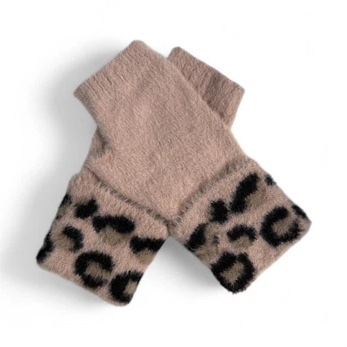 Women's Cashmere Blend Soft Fingerless Gloves Winter Warm Mittens Fashion Gloves