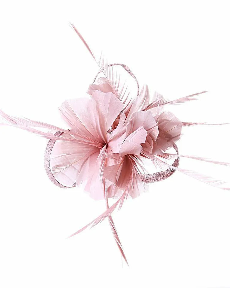 Small Flower Fascinator Hair Clip Feathers Mini Top Hat Wedding Royal Ascot Race