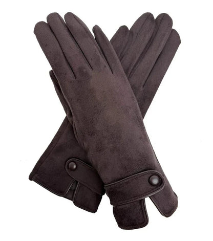 Ladies Women Winter Gloves Fleece Faux Suede Gloves Warm Thermal Gloves Soft Lined