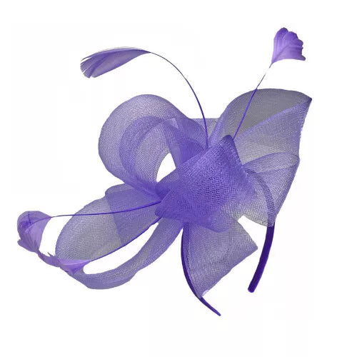 Looped Fascinator Headband Clip Feather Hat Wedding Party Race Royal Ascot