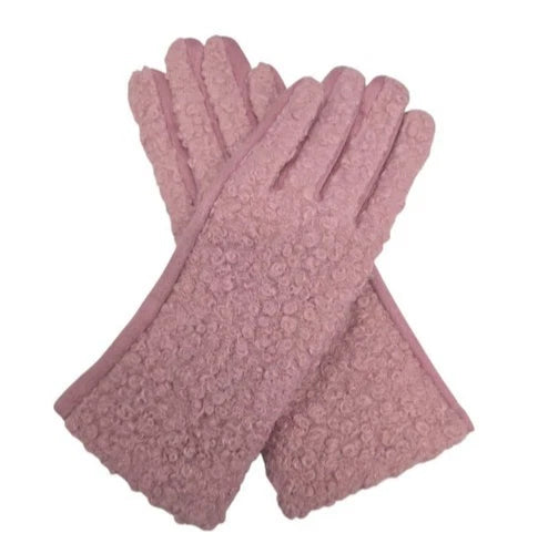 Women's Fashion Gloves Plain Grassy Pattern Soft Warm Winter Gloves Touchscreen