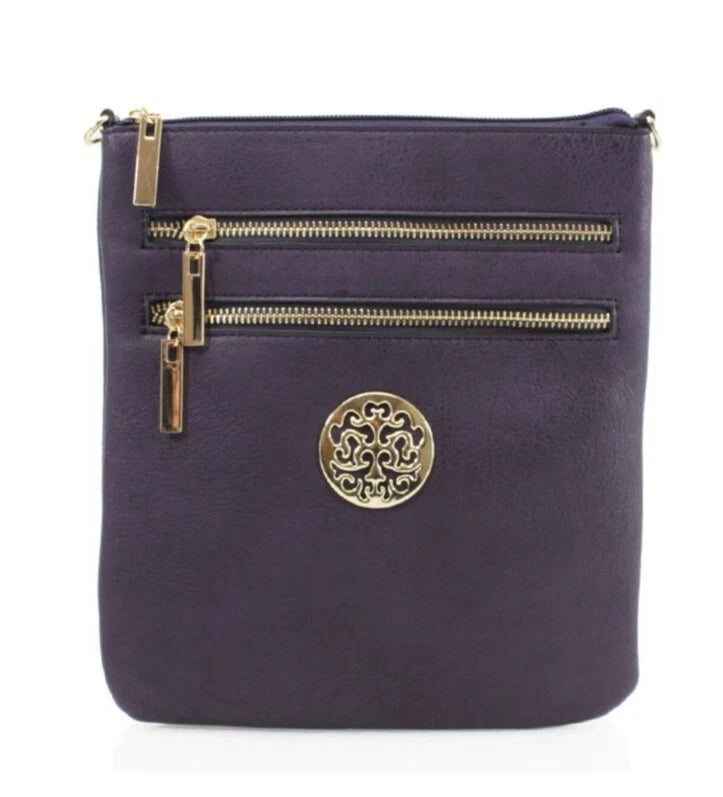 Women's Front Zipped Across Body Bag Messenger Bag Ladies Shoulder Over Bags Detachable Handbags