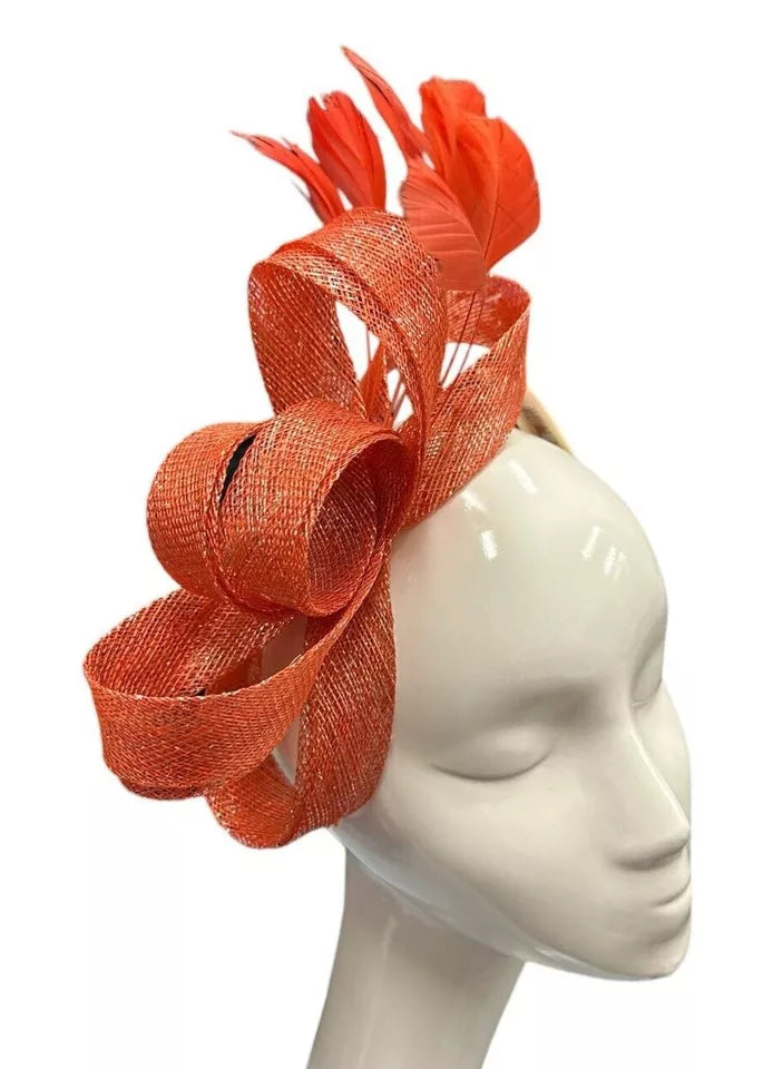 Shiny Loops Bow Sinamay Headband Fascinator Wedding Races