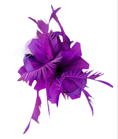 Small Flower Fascinator Hair Clip Feathers Mini Top Hat Wedding Royal Ascot Race