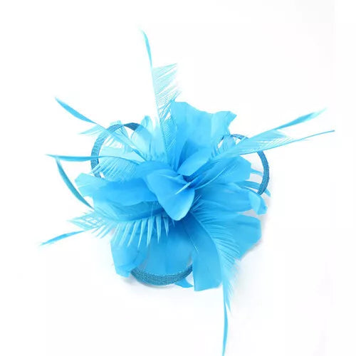 Small Flower Fascinator Hair Clip Feathers Mini Top Hat Wedding Royal Ascot Race