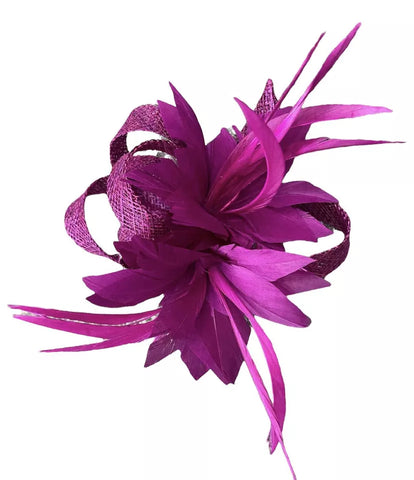 Women's Flower Feather Clip Fascinator Hat Wedding Ladies Day Races Royal Ascot