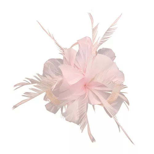 Small Flower Fascinator Hair Clip Feathers Mini Top Hat Wedding Royal Ascot Race