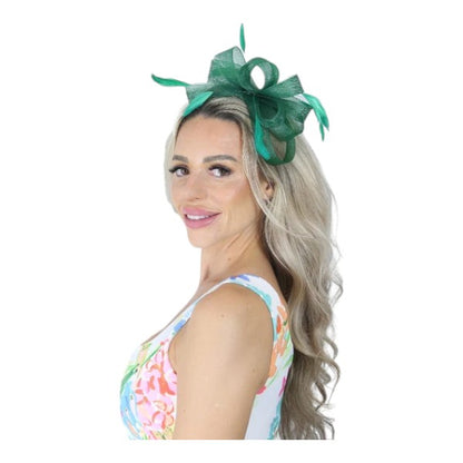 Womens Feather Looped Headband & Clip Fascinator Alice Band Ladies Day Wedding Royal Ascot