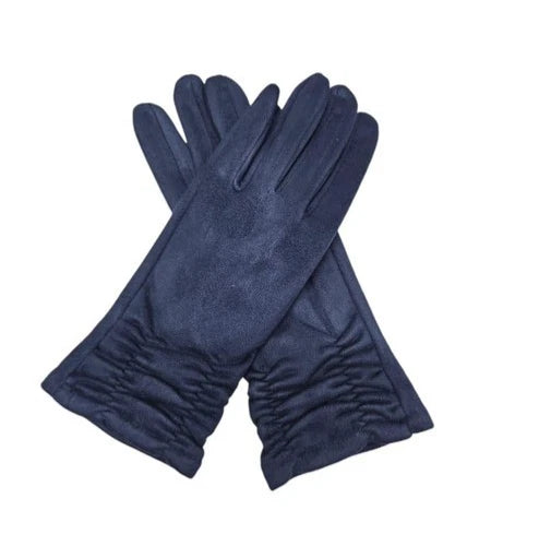 Women's Winter Gloves Faux Suede Soft Fleece Cozy Warm Ladies Fashion Gloves