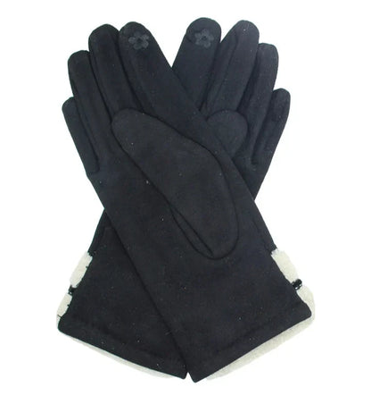 Women's Fleece Lined Cosy Winter Warm Gloves Ladies Faux Fur Cuffs Pom Pom Glove
