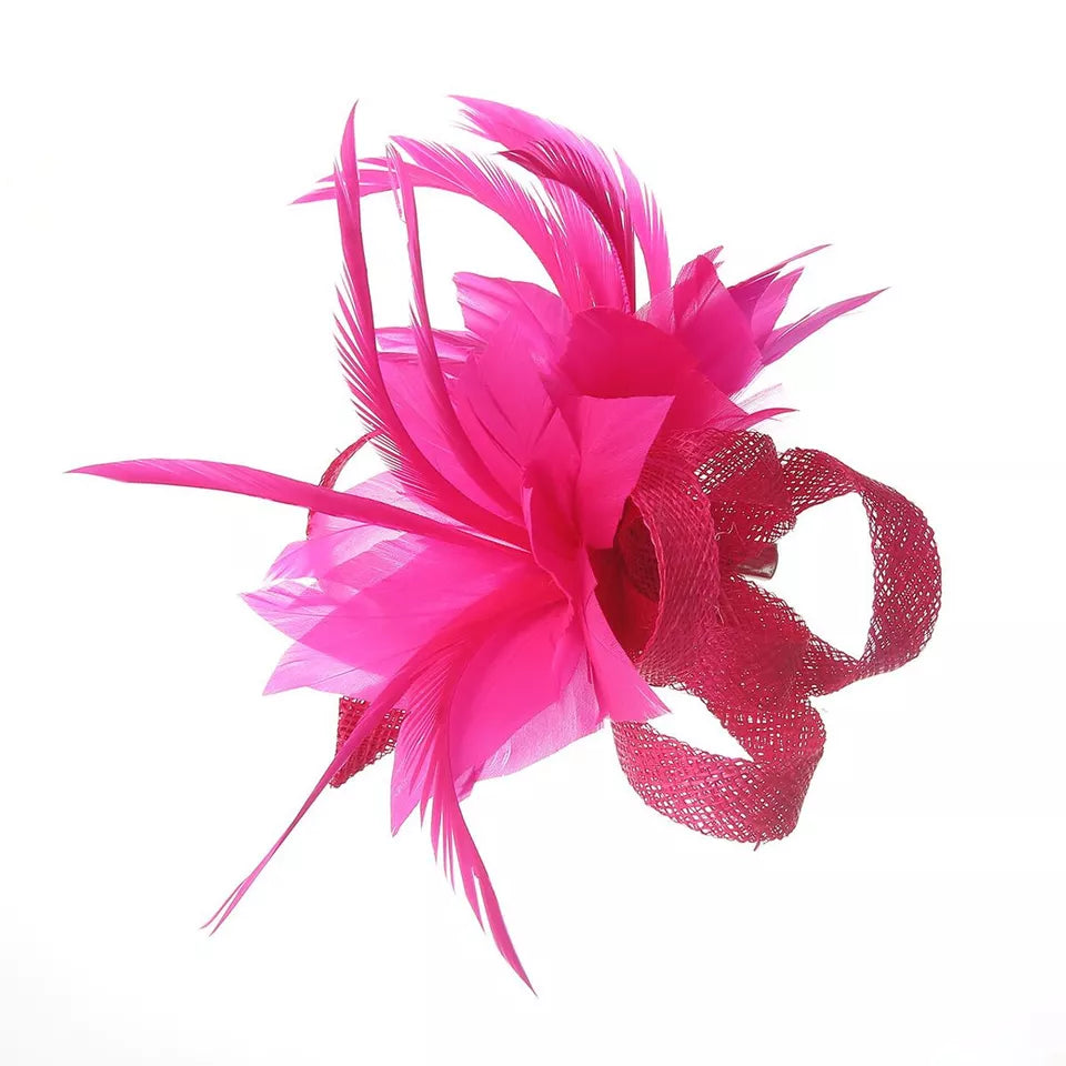 Small Flower Feather Fascinator Hair Clip Headpiece Wedding Hat Ladies Day Proms Party Race Royal Ascot