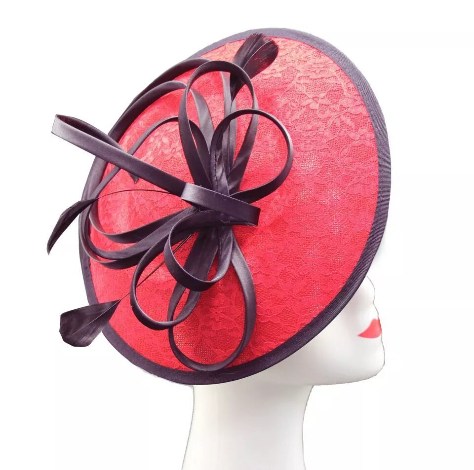 Satin Loops Hatinator Wedding Fascinator Headband Clip Circle Hat Races Royal Ascot