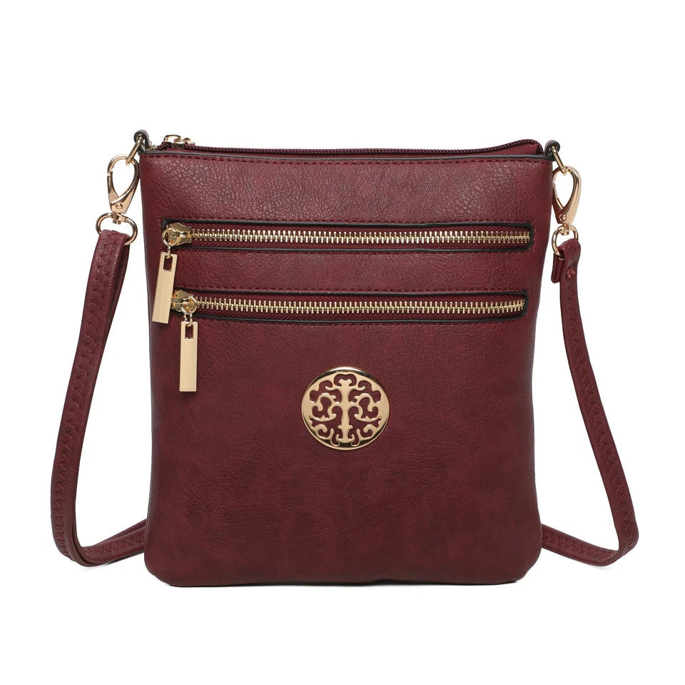 Women's Front Zipped Across Body Bag Messenger Bag Ladies Shoulder Over Bags Detachable Handbags