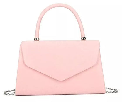 Faux Suede Clutch Bag Grab Top Handle Evening Party Handbag For Women
